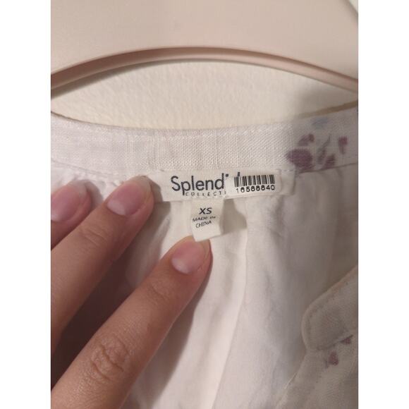 RTR Splendid Livia White Floral Print Split Neck Sleeveless Midi Dress Size XS - Picture 4 of 9